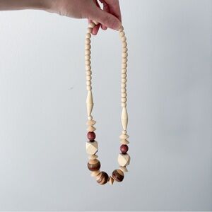 Vintage Wood Bead Necklace